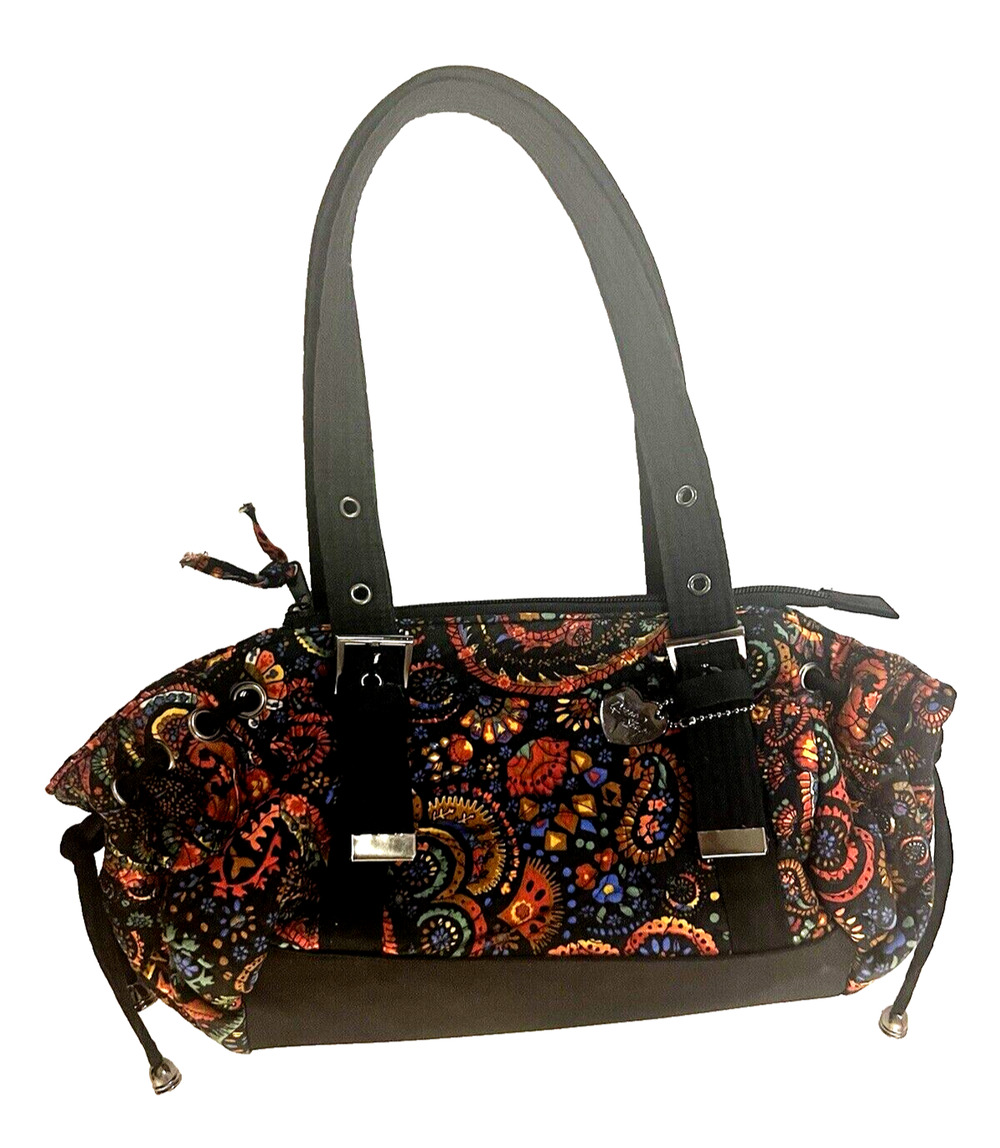 Beautiful Donna Sharp Quilted Floral Purse 100% Cotton w/ Canvas Adj Straps